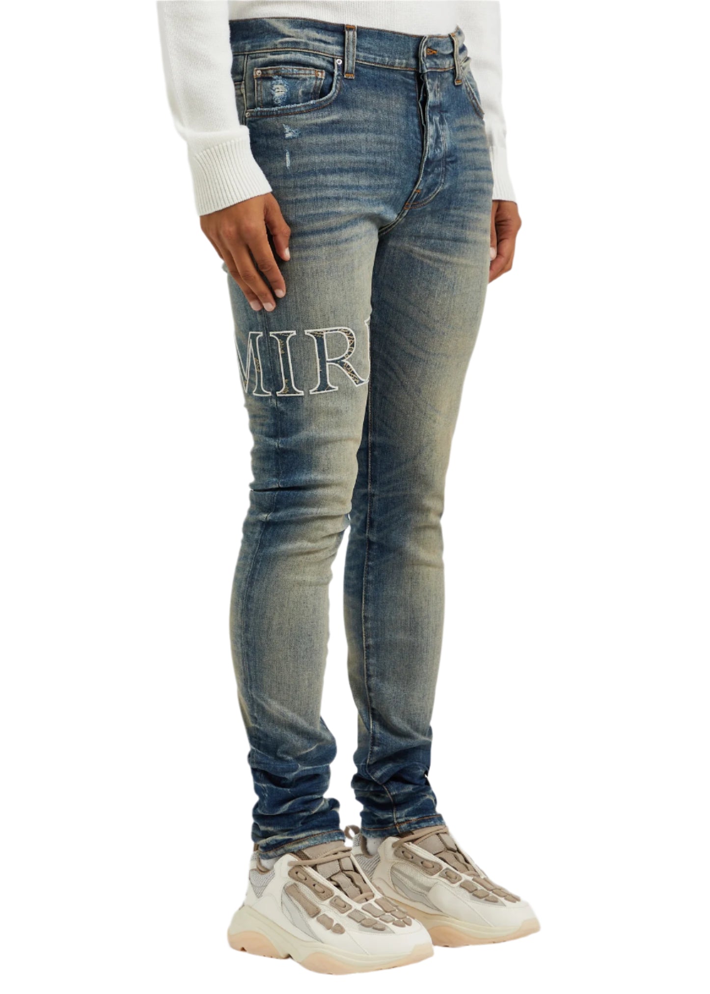 AMIRI CORE BANDANA LOGO JEANS-blue