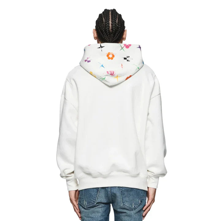 PURPLE BRAND PAINT MONOGRAM HOODIE-white