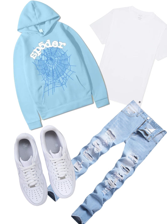 Light blue sp5der outfit