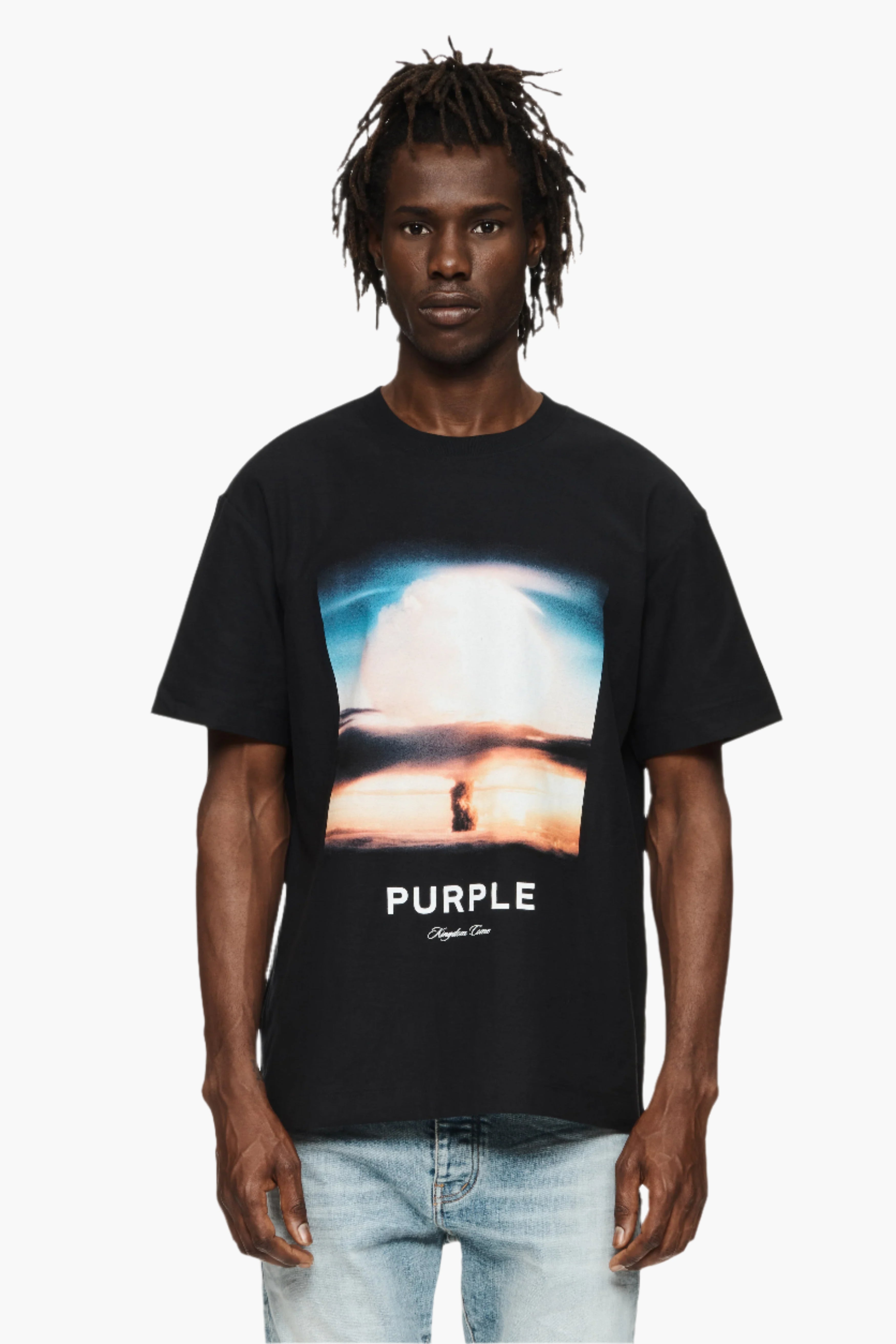 PURPLE BRAND SUNSET GRAPHIC SHIRT-black