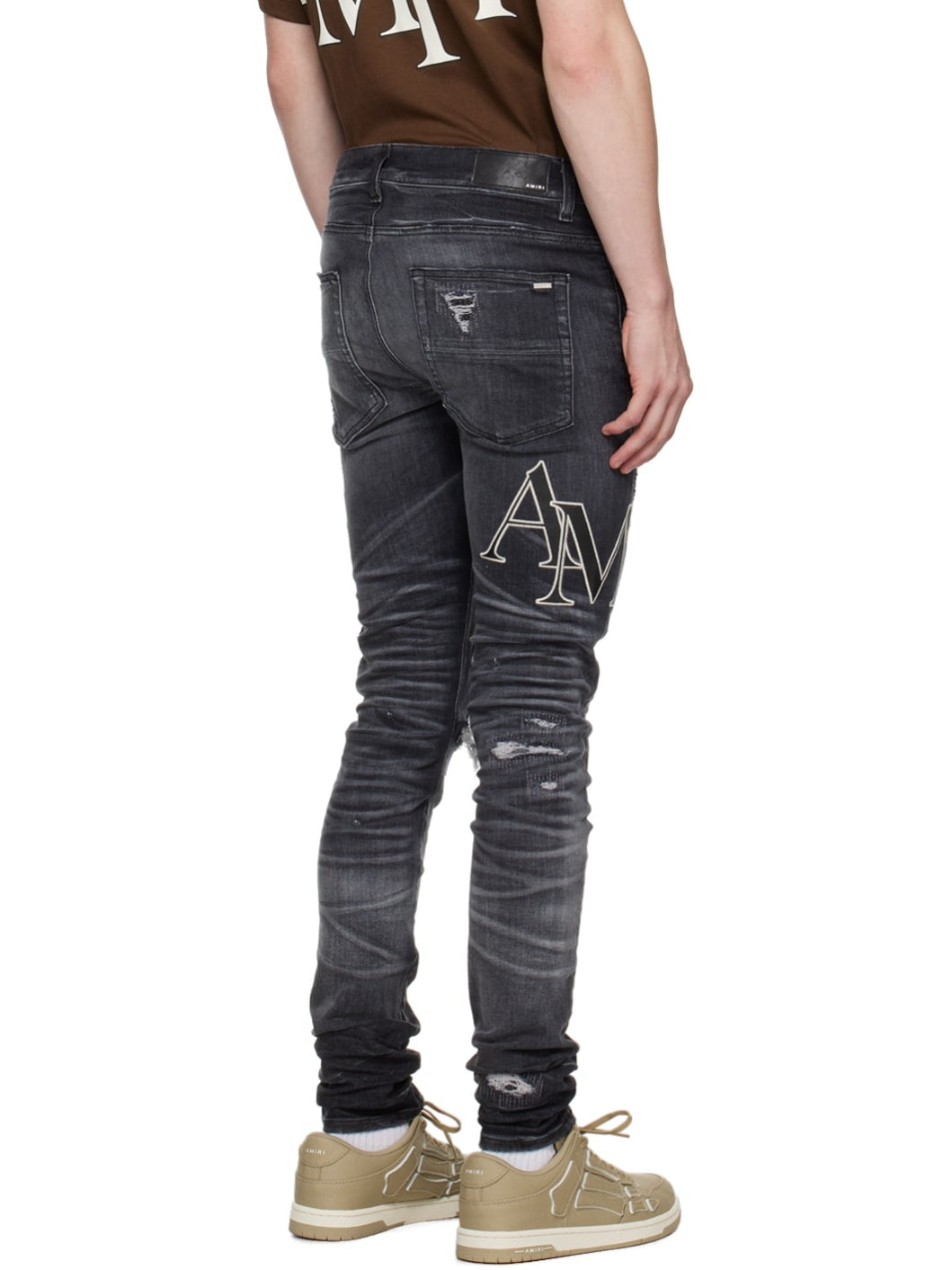 AMIRI STAGGERED JEANS-grey