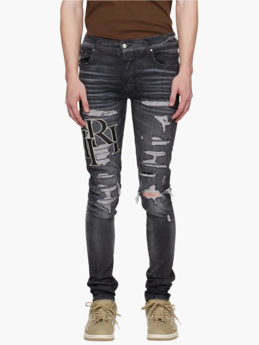 AMIRI STAGGERED JEANS-grey