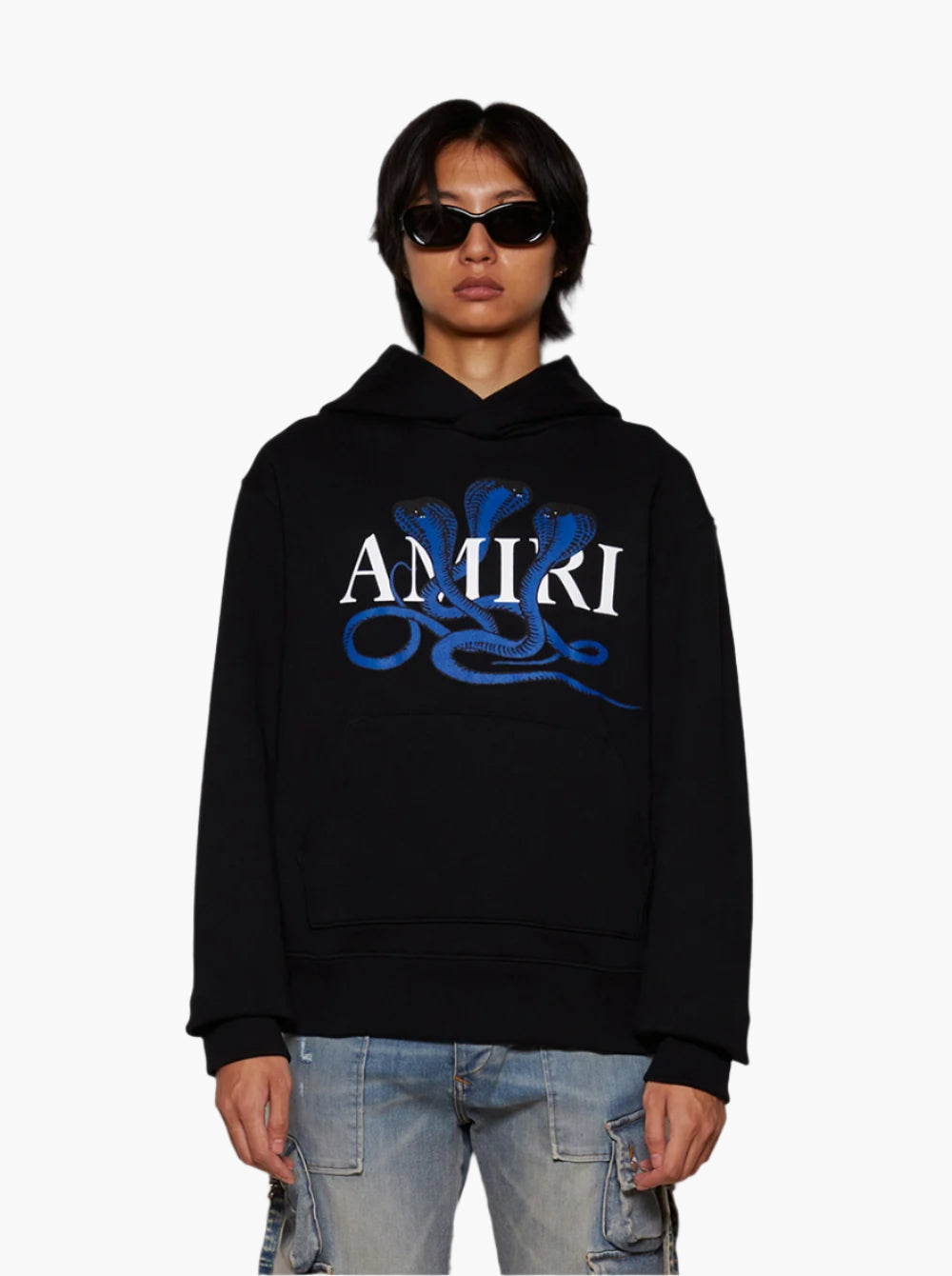 AMIRI SNAKE HOODIE-black and blue