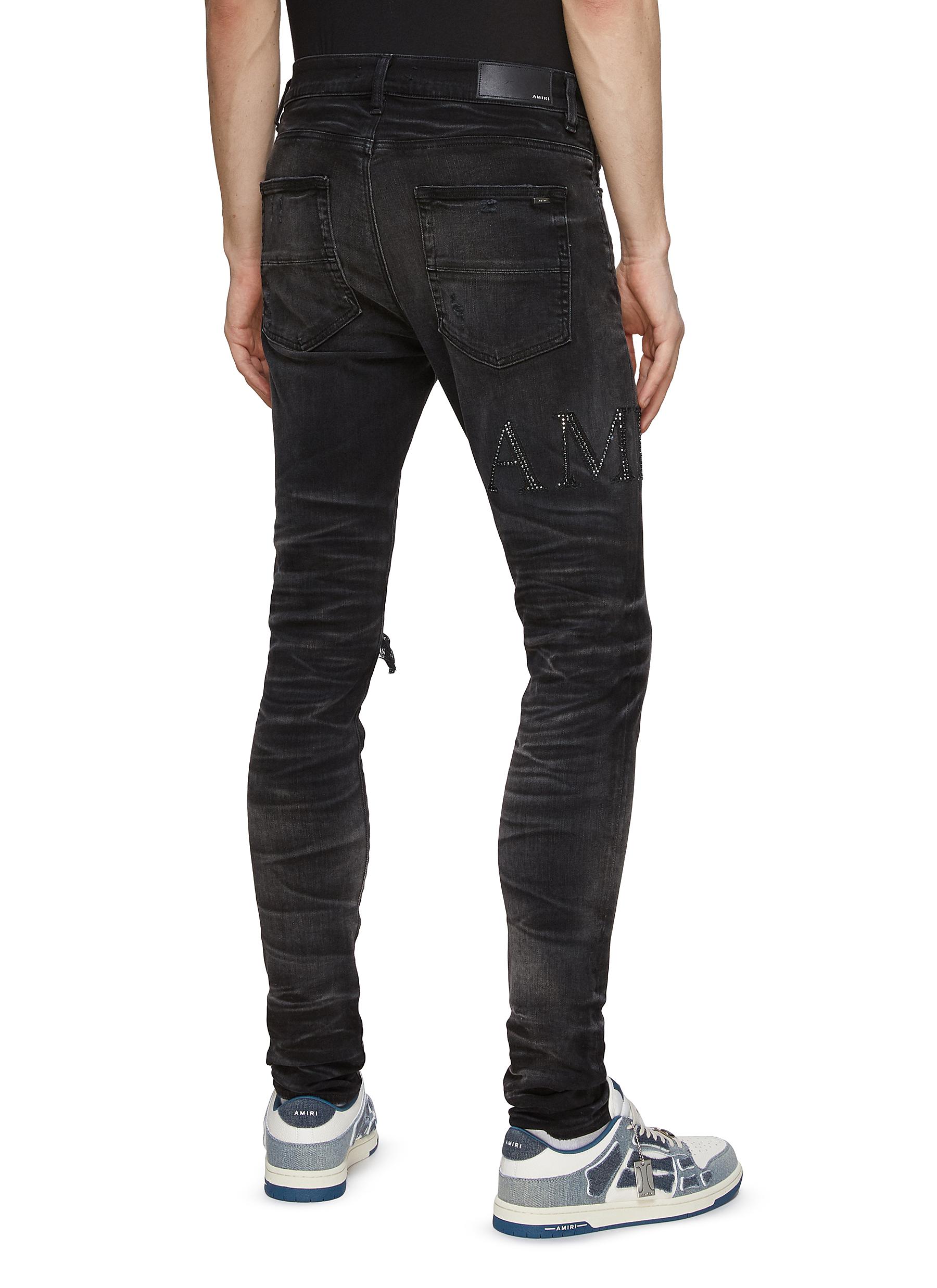 AMIRI CRYSTAL LOGO JEANS-bleached indigo