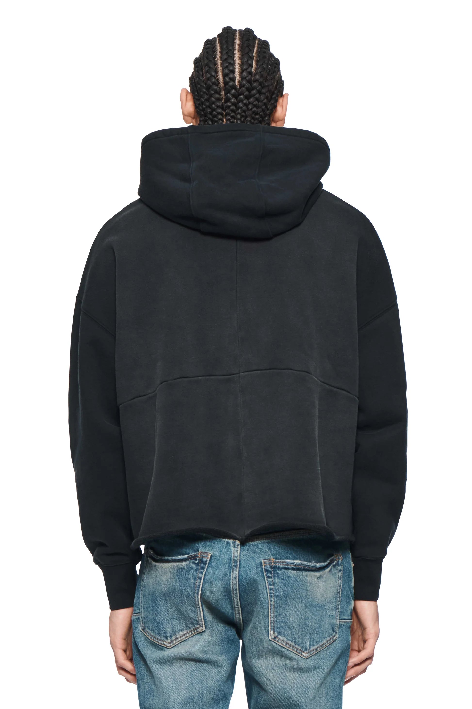 PURPLE BRAND PATCH FADED LOGO HOODIE-black