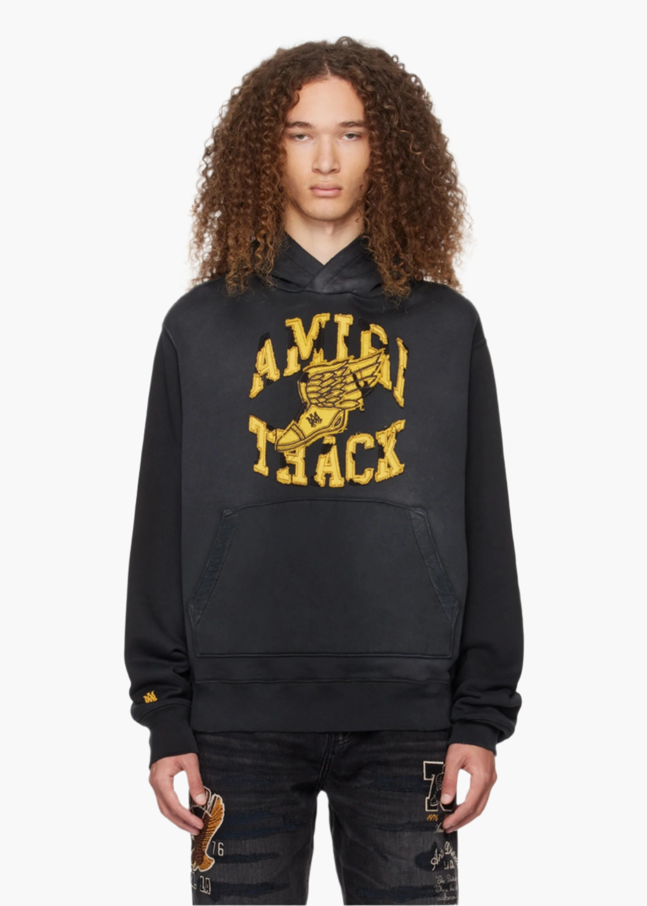 AMIRI FADED TRACK HOODIE-black