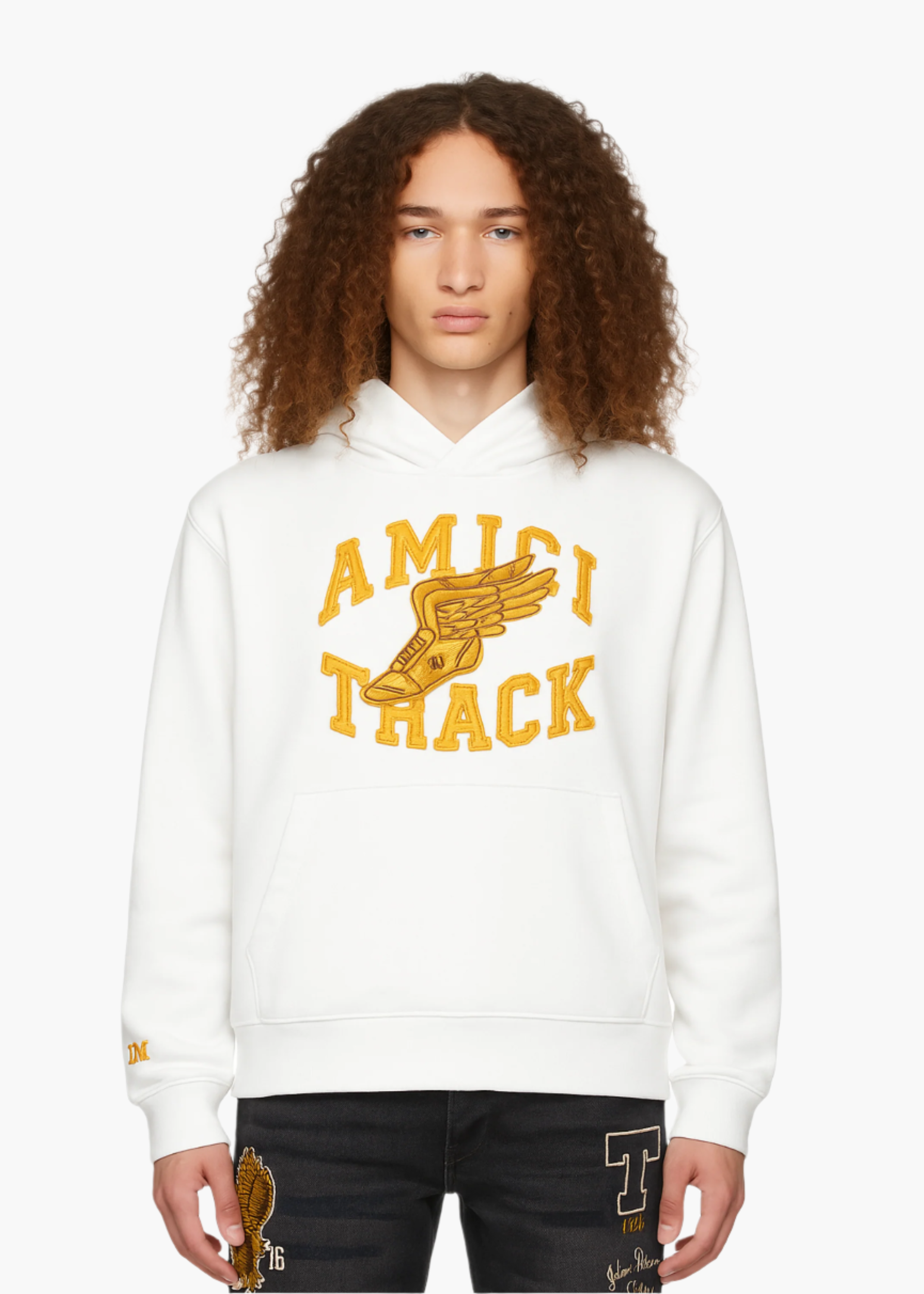 AMIRI FADED TRACK HOODIE-white
