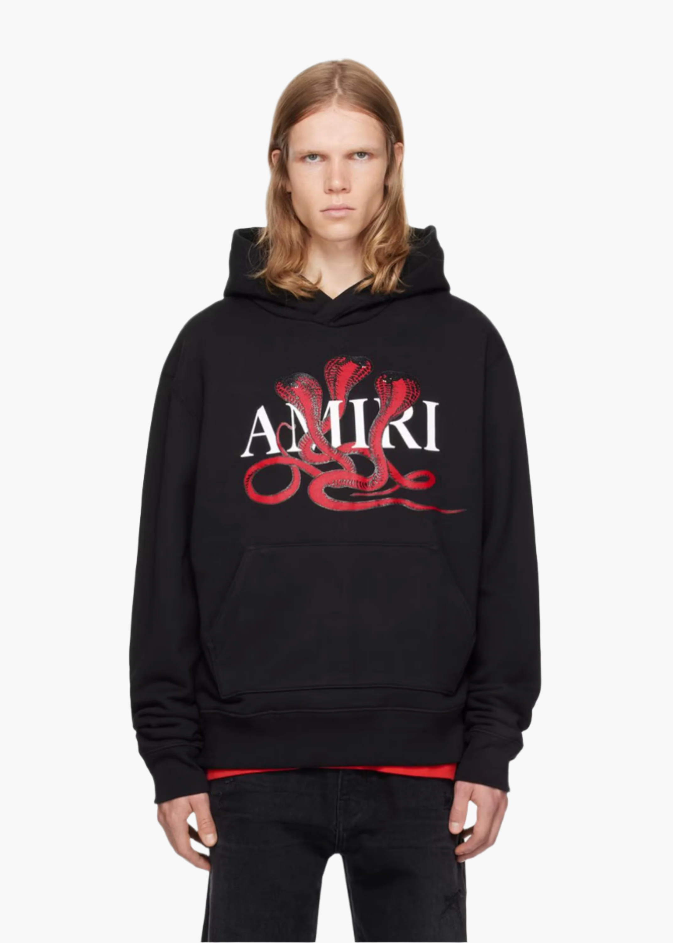 AMIRI SNAKE HOODIE-black and red