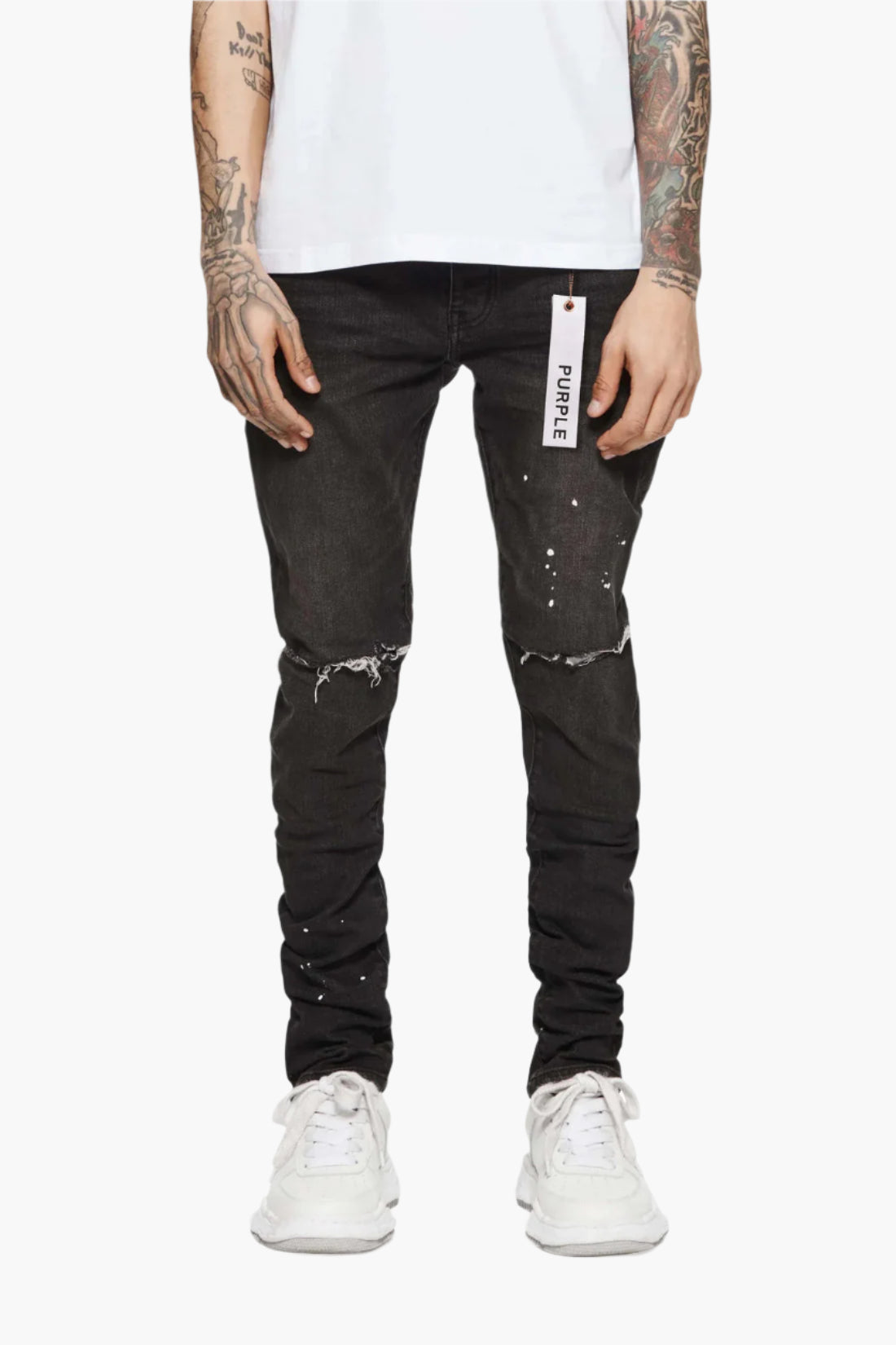PURPLE BRAND P001 OVERSPRAY JEANS-black