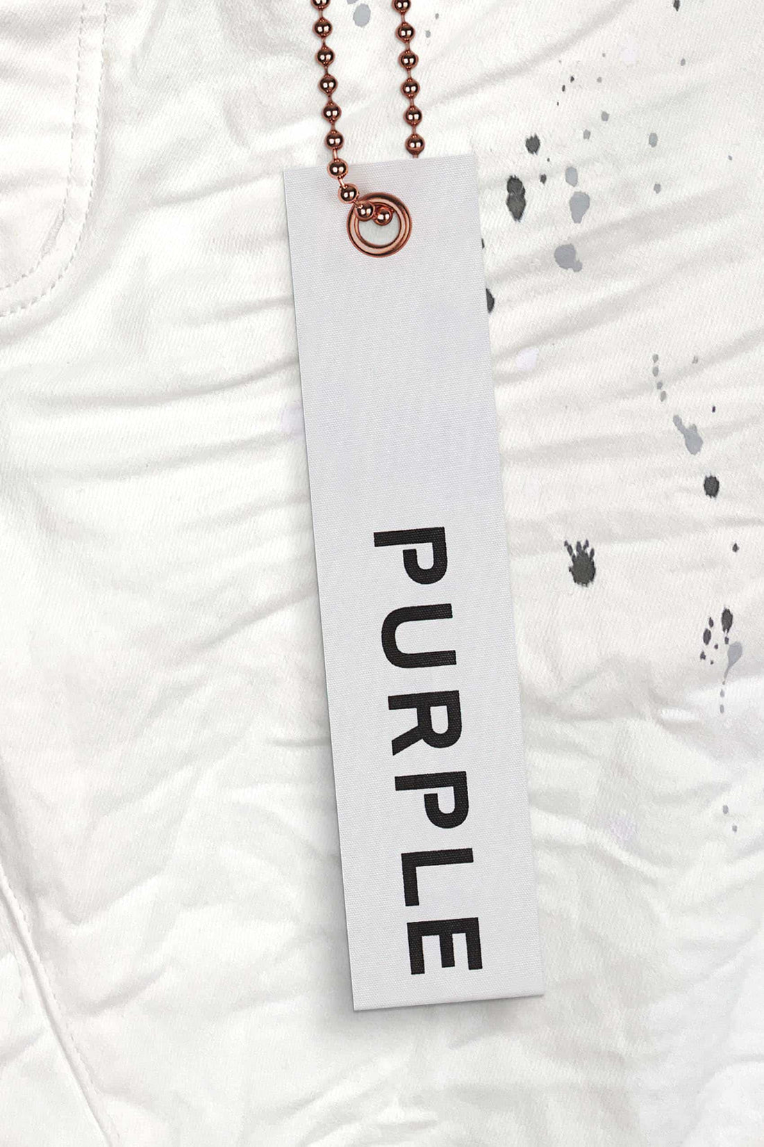 PURPLE BRAND P001 OPTIC WHITE PAINT BLOWOUT JEANS-white