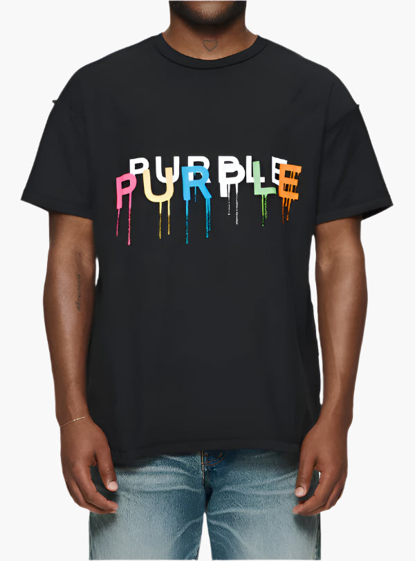 PURPLE BRAND PAINTED WORDMARK SHIRT-black