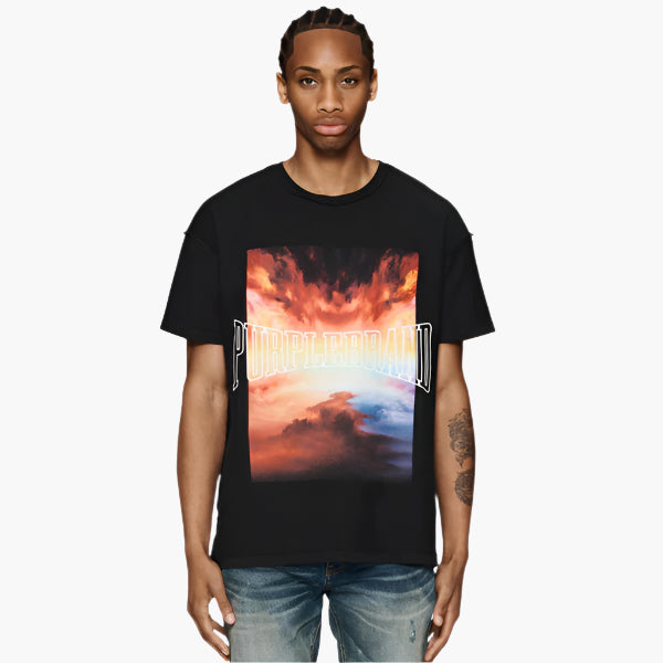 PURPLE BRAND FIRE IN THE SKY SHIRT-black