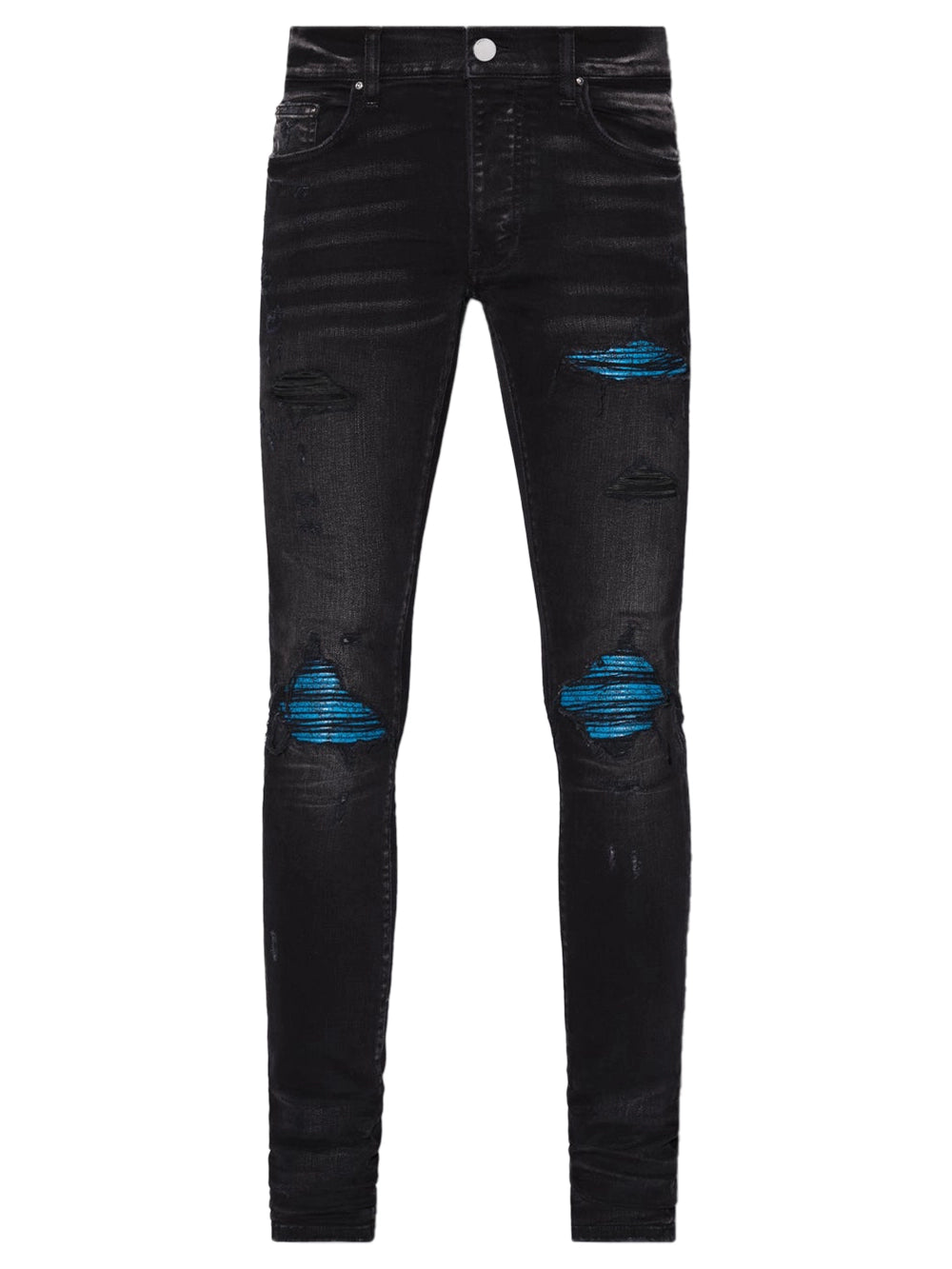 AMIRI AGED BLACK AND BLUE JEANS-blue
