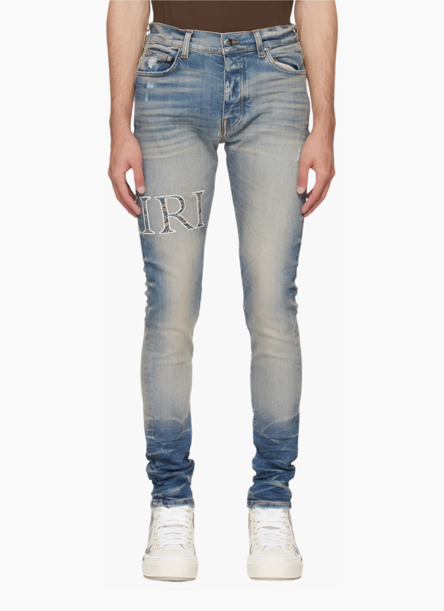 AMIRI CORE BANDANA LOGO JEANS-blue