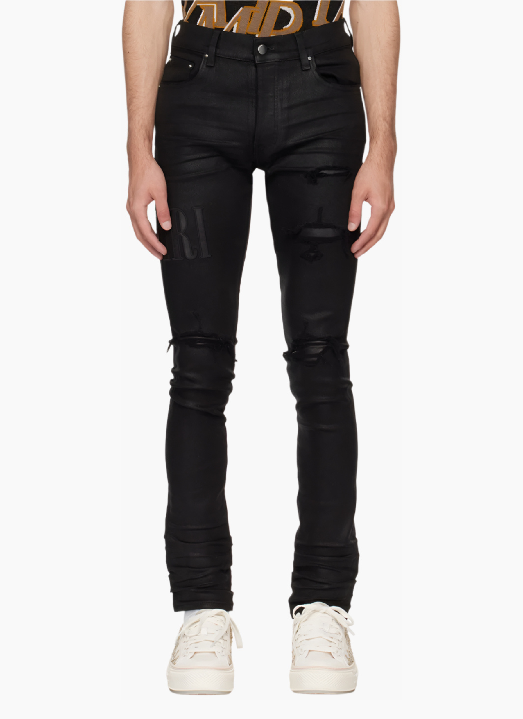 AMIRI SERIF LOGO JEANS-black