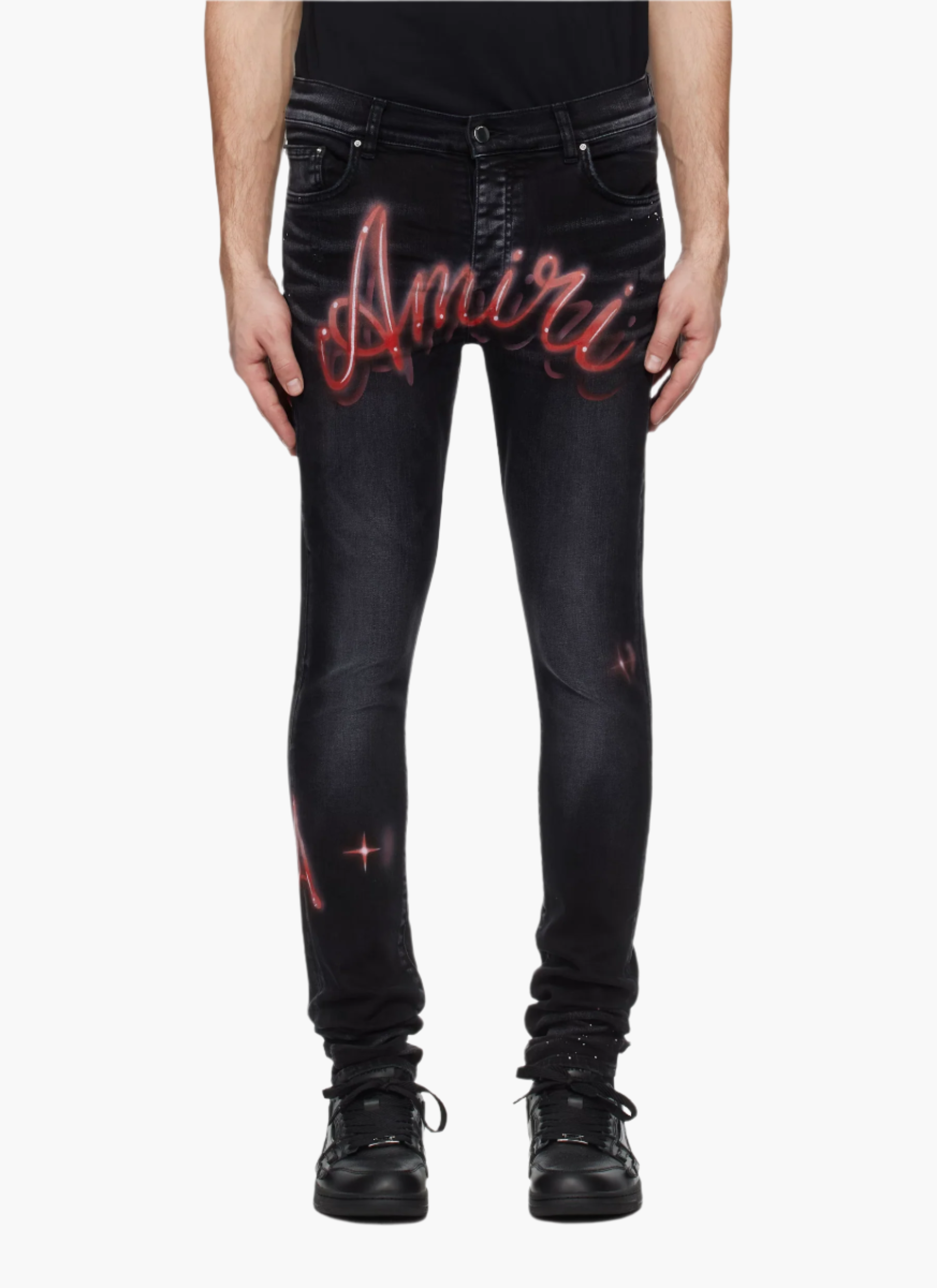 AMIRI BLACK AIRBRUSH LOGO