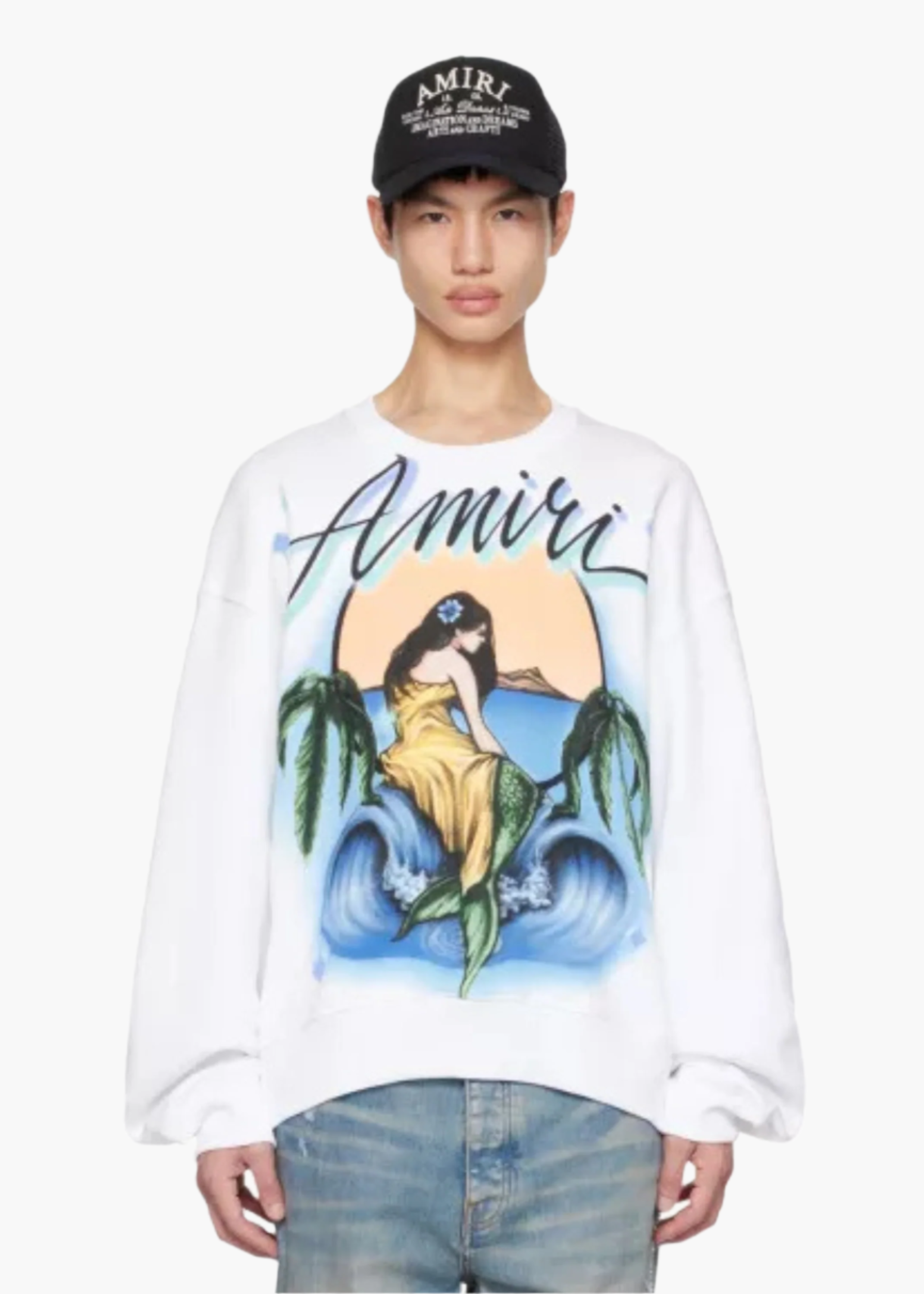 AMIRI MERMAID CREWNECK-white