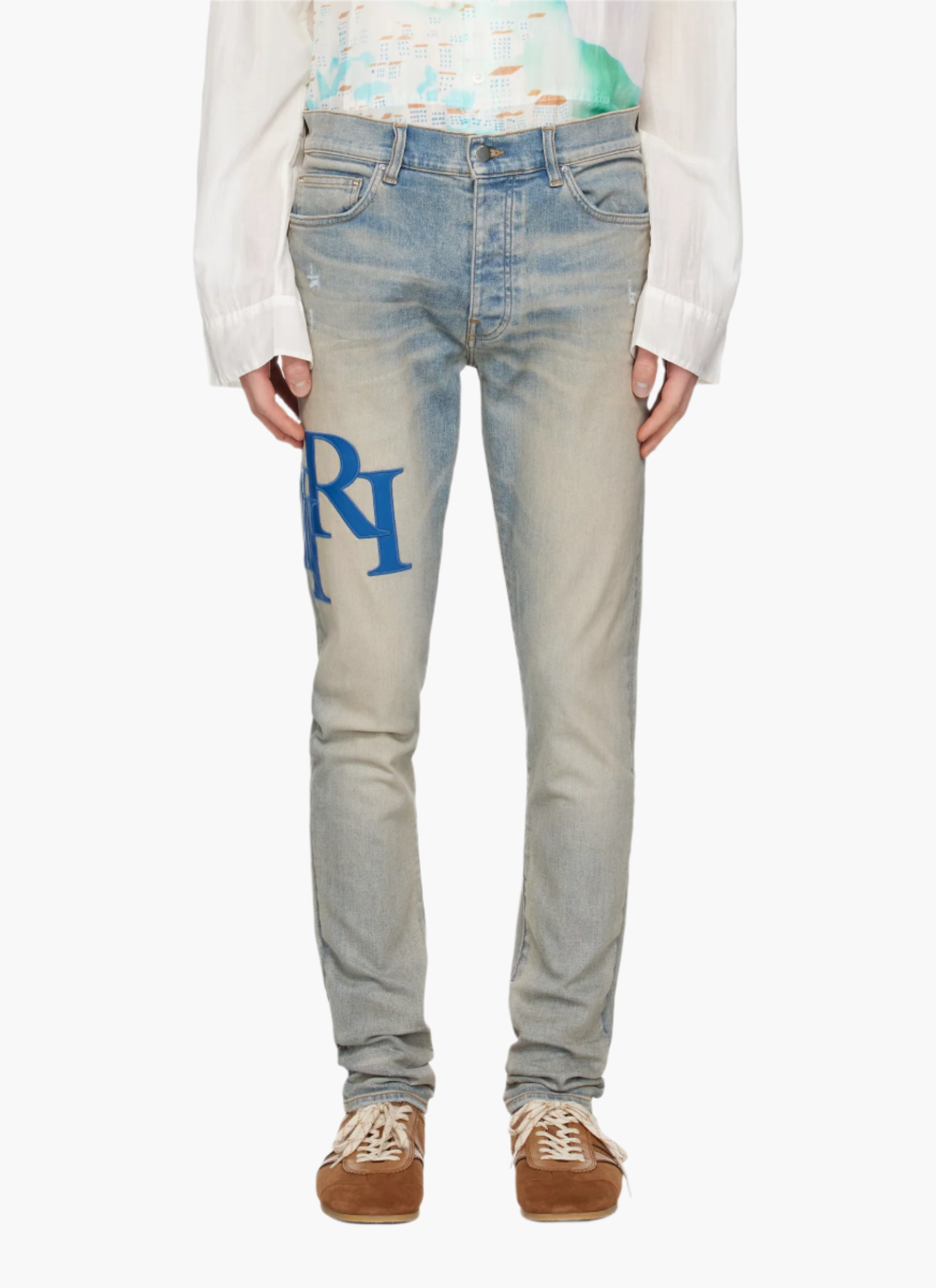 AMIRI STAGGARED LOGO JEANS