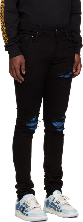 AMIRI AGED BLACK AND BLUE JEANS-blue