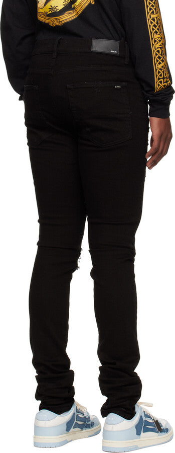 AMIRI AGED BLACK AND BLUE JEANS-blue