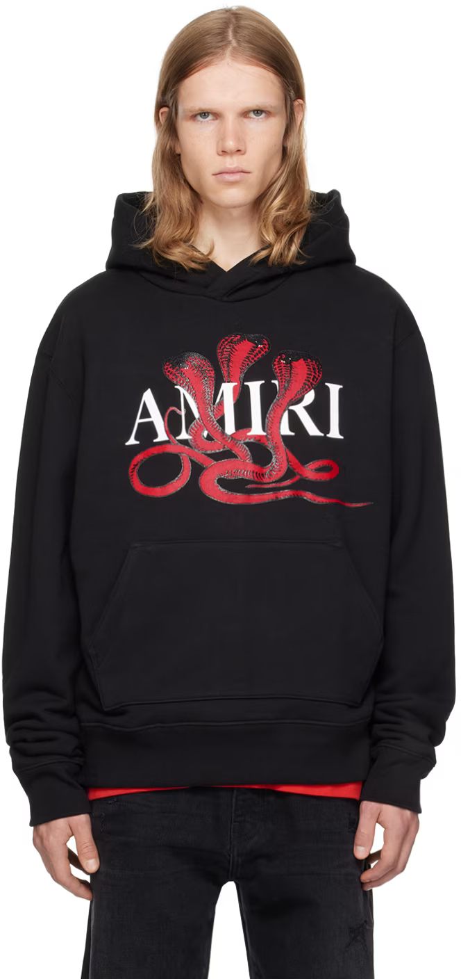 AMIRI SNAKE HOODIE-black and red