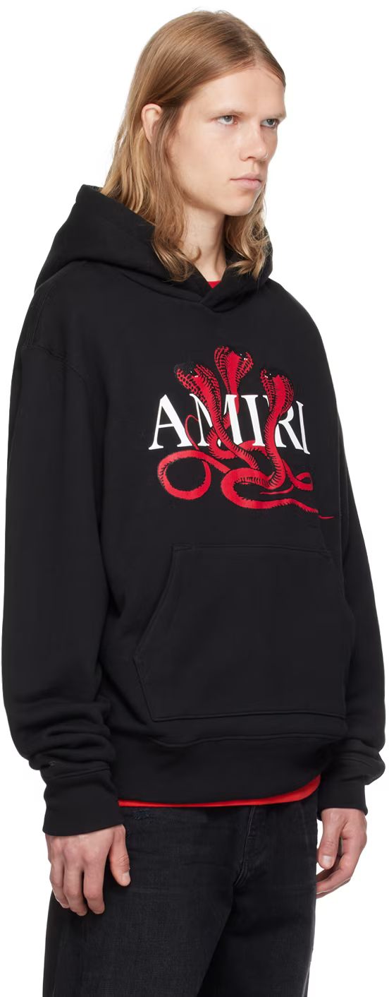 AMIRI SNAKE HOODIE-black and red