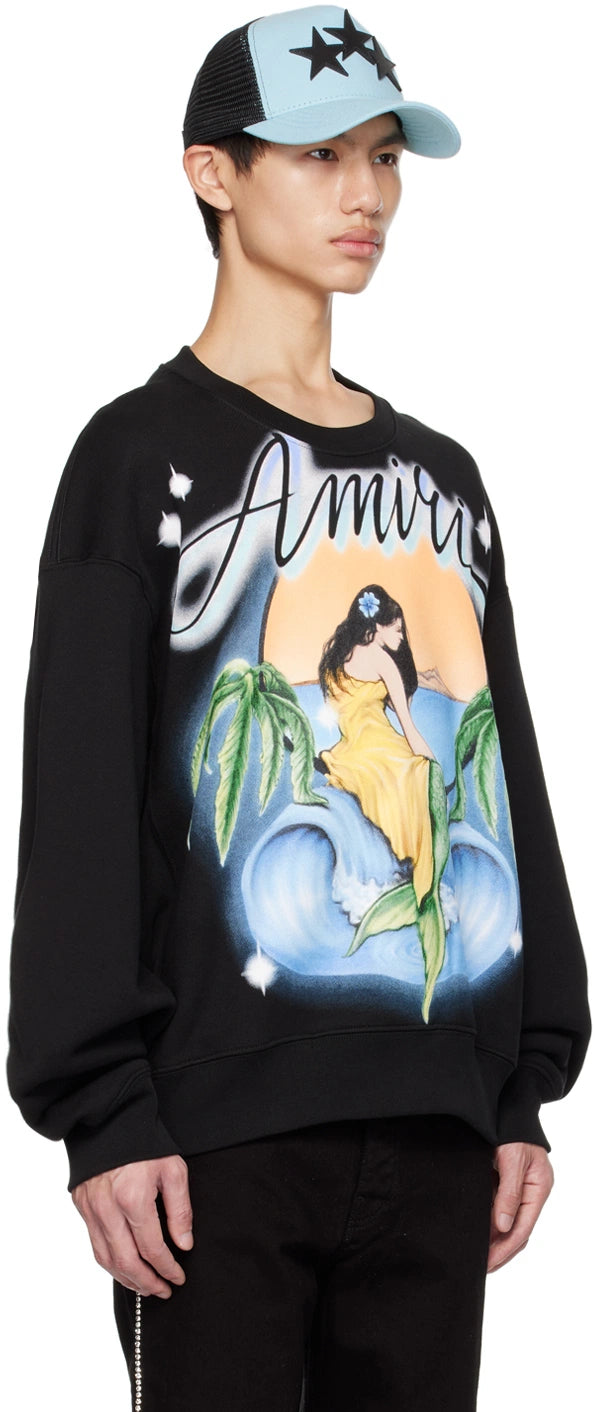 AMIRI MERMAID CREWNECK-black