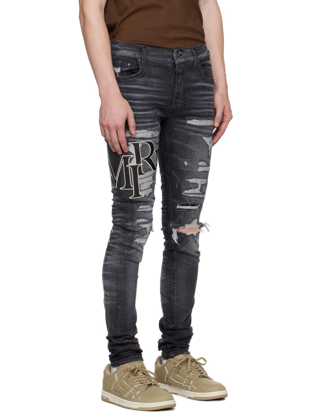 AMIRI STAGGERED JEANS-grey