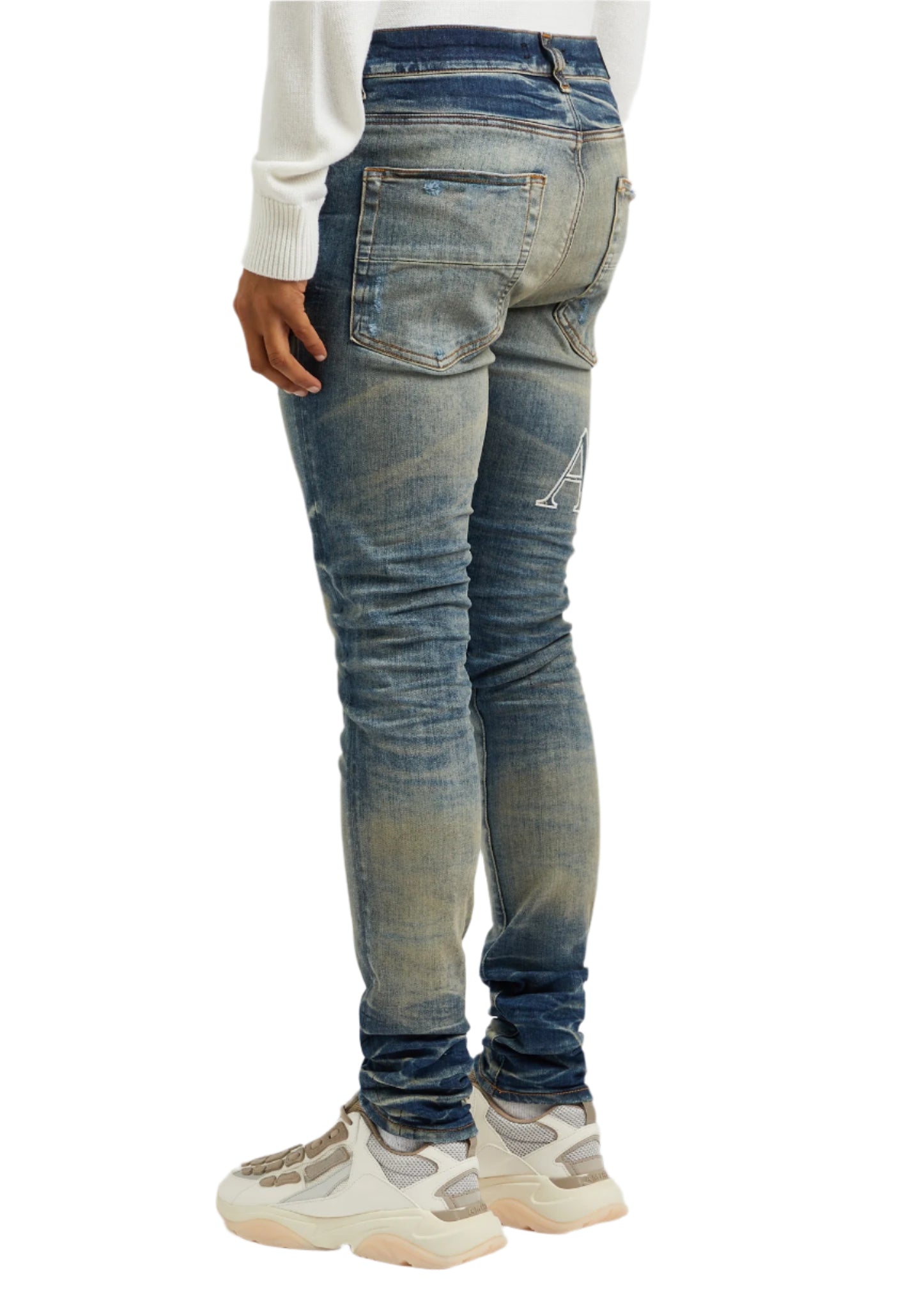 AMIRI CORE BANDANA LOGO JEANS-blue