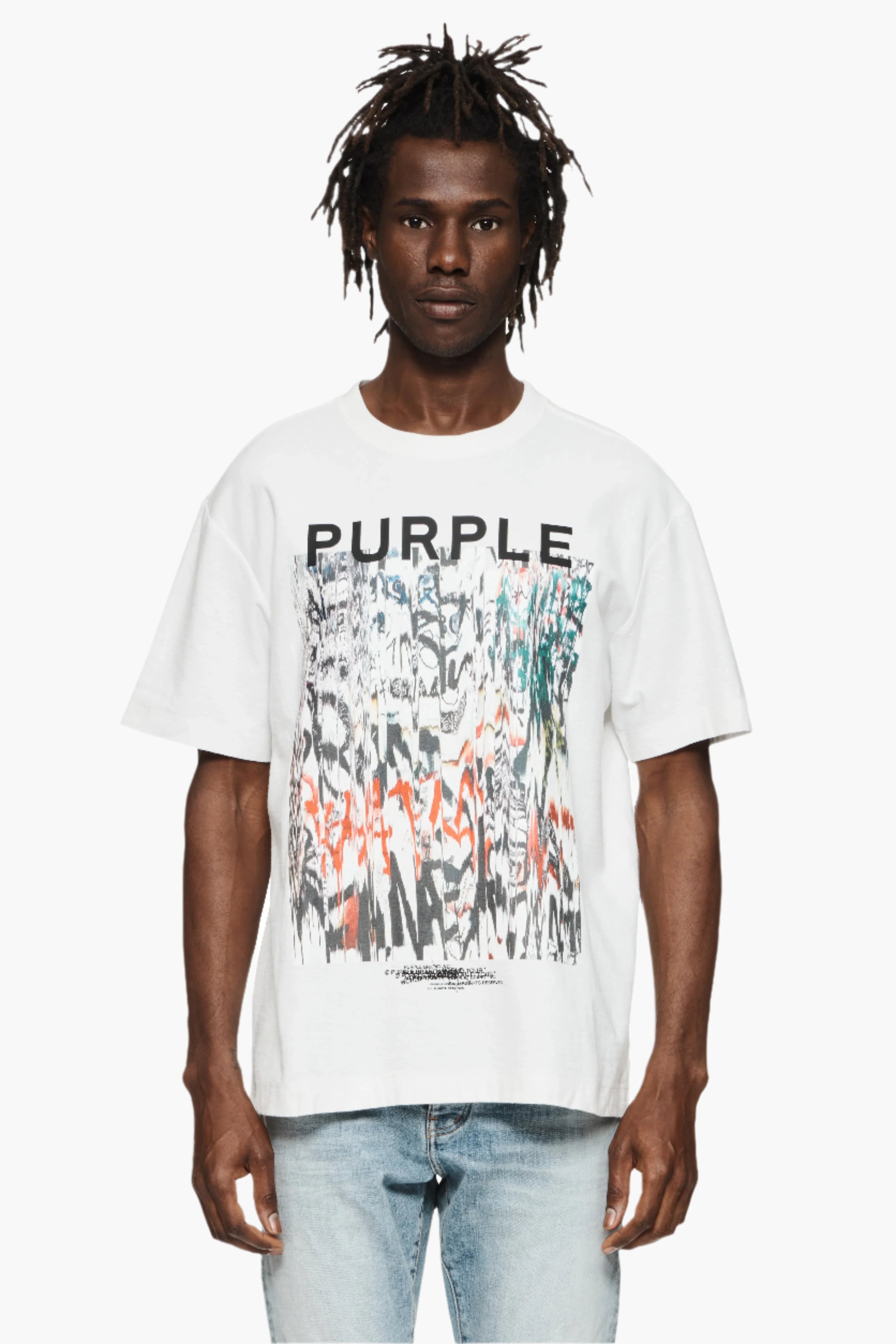 PURPLE BRAND PHOTOCOPY SHIRT-white