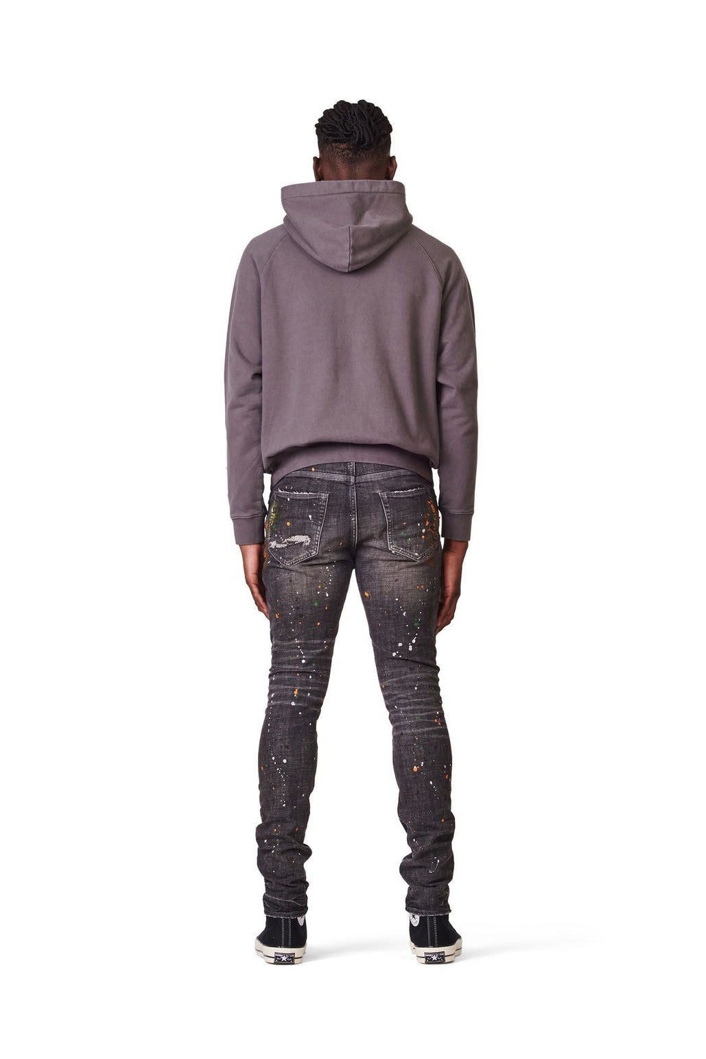 PURPLE BRAND P001  PAINT DISTRESS JEANS-grey