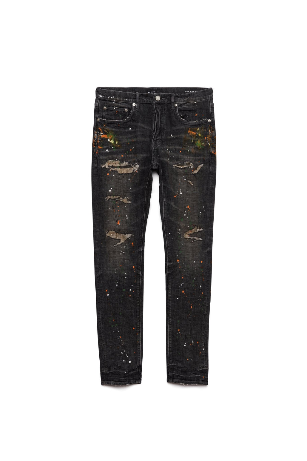 PURPLE BRAND P001  PAINT DISTRESS JEANS-grey