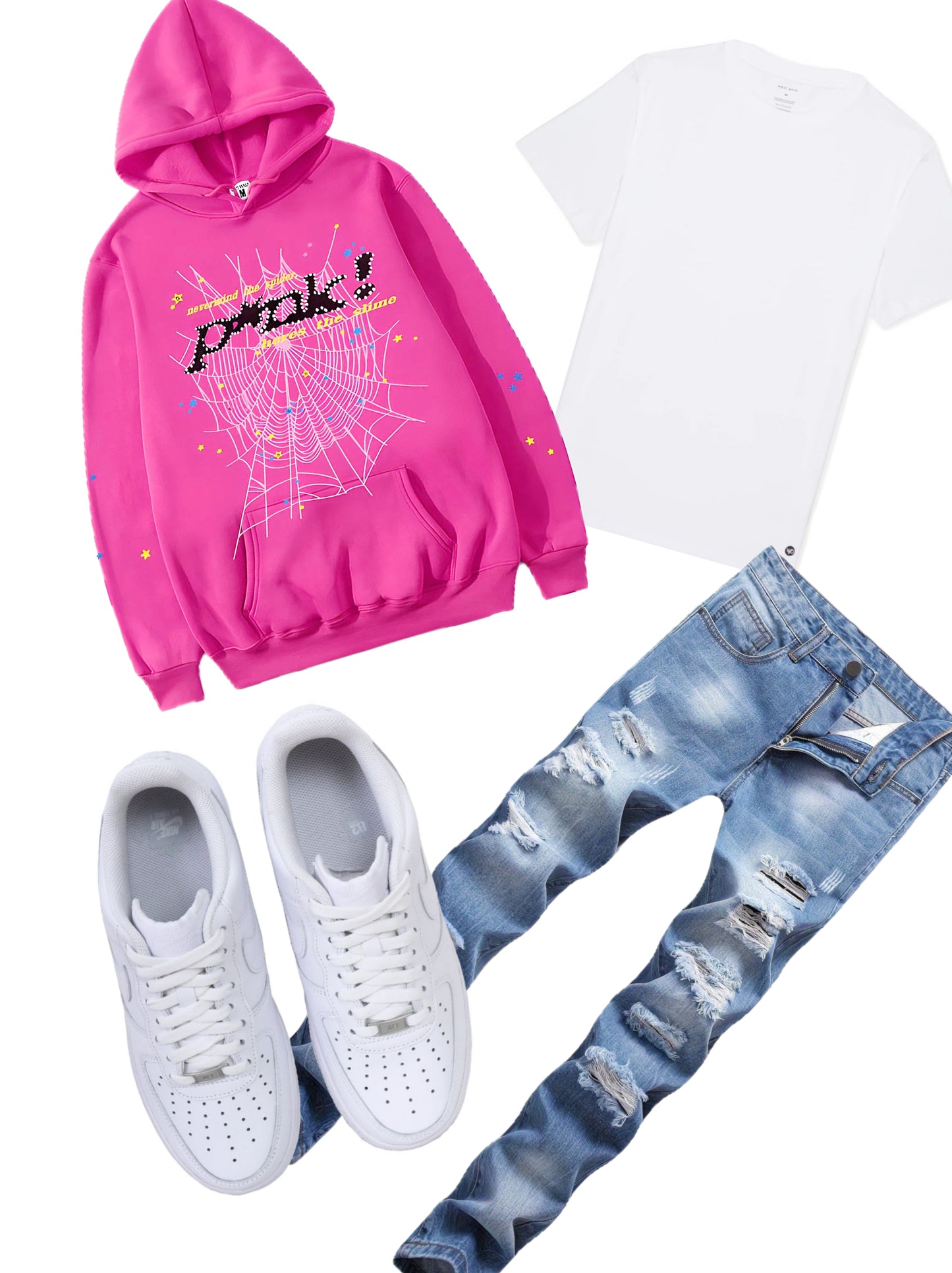 Pink sp5der outfit