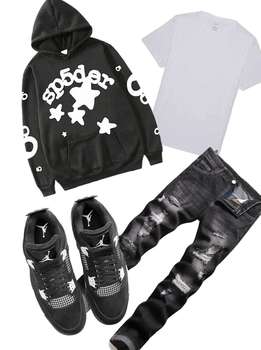 Black and white sp5der outfit