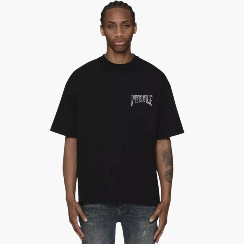 PURPLE BRAND SILK SCARF SHIRT-black