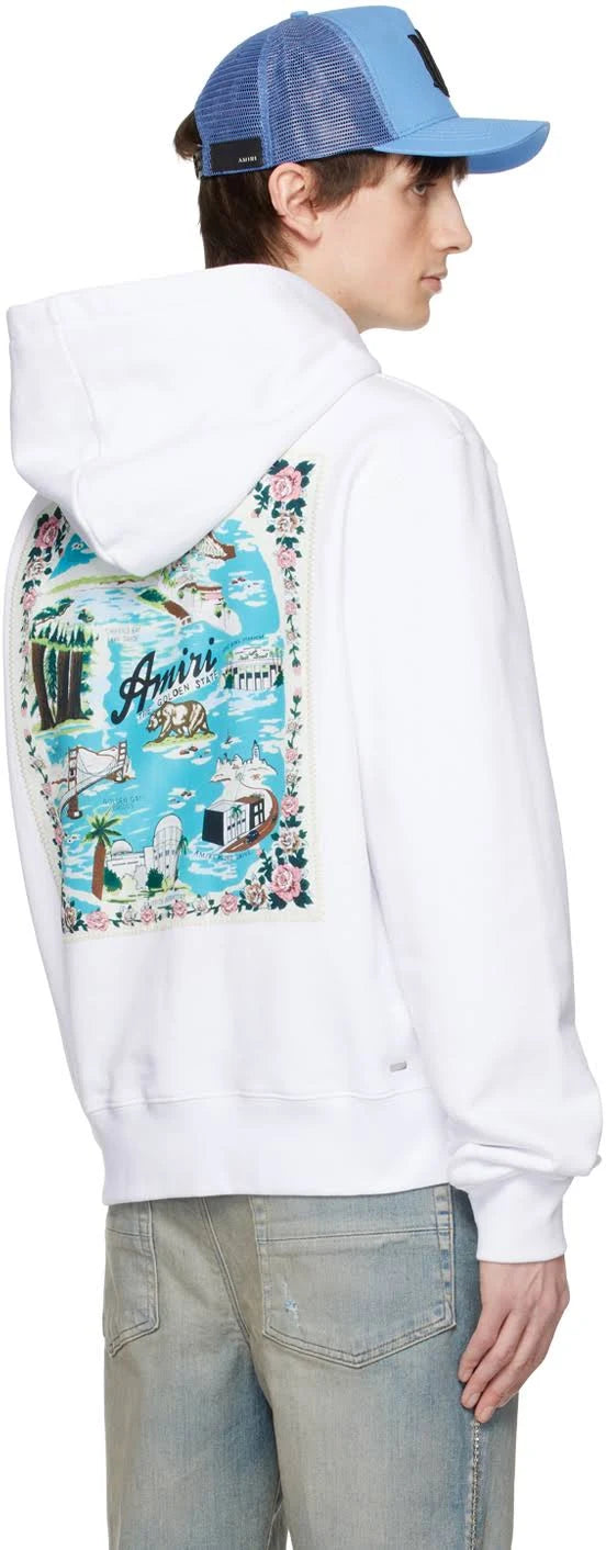 AMIRI CALIFORNIA FRENCH TERRY HOODIE-white